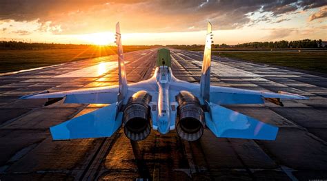 Sunset Sukhoi Su 30 Of Russian Air Force Aeronefnet