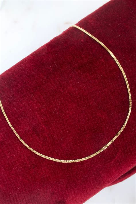 18k Solid Gold Chain Necklace Etsy