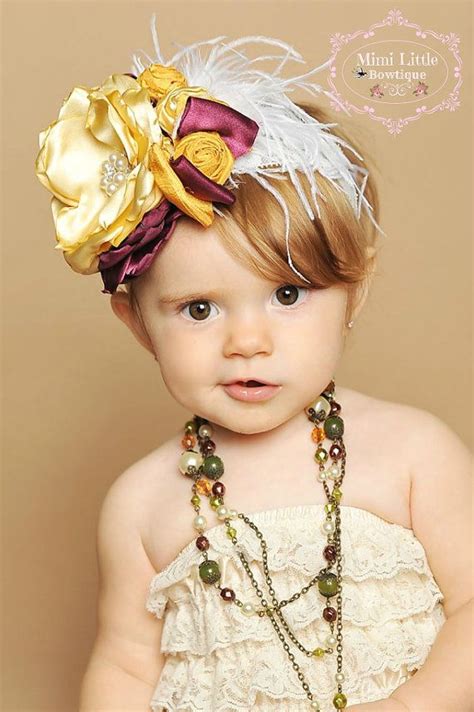 Gold And Burgundy Flower Headband Baby Headband Newborn Etsy Baby