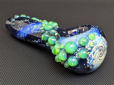 Hand Blown Glass Pipe Galaxy Pipe Spoon Pipe Cobalt Tobacco Etsy