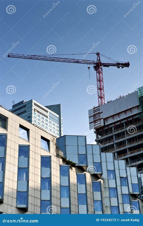Construction Site Of Modern Building Stock Image Image Of Rise Blue