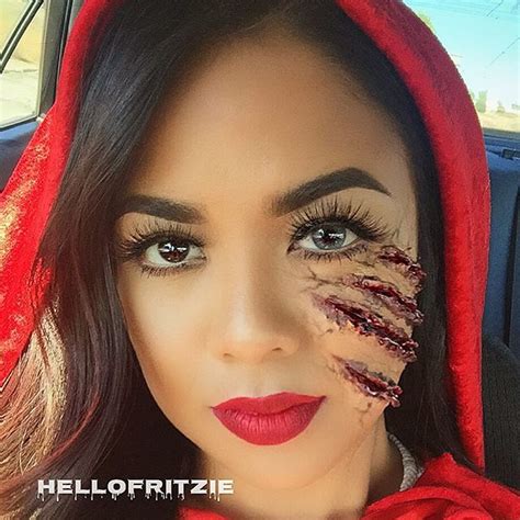 For the other items, our little red riding hood costume and our ax prop, she roughed up and added blood because no one walks away from a battle so gruesome squeaky clean. Little red riding hood | Halloween outfits, Halloween ...