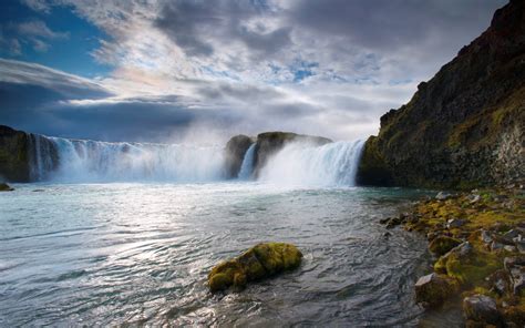 Nature Landscape Iceland Waterfall Wallpapers Hd Desktop And