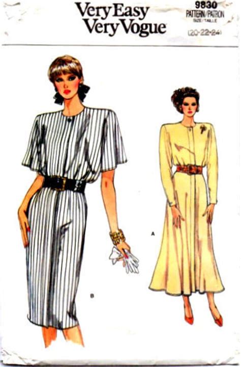 Vintage 1980s Sewing Pattern Vogue 9830 Misses Loose Fitting Etsy
