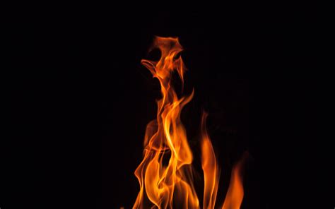 Download Wallpaper 3840x2400 Fire Flame Bonfire Dark Burning 4k
