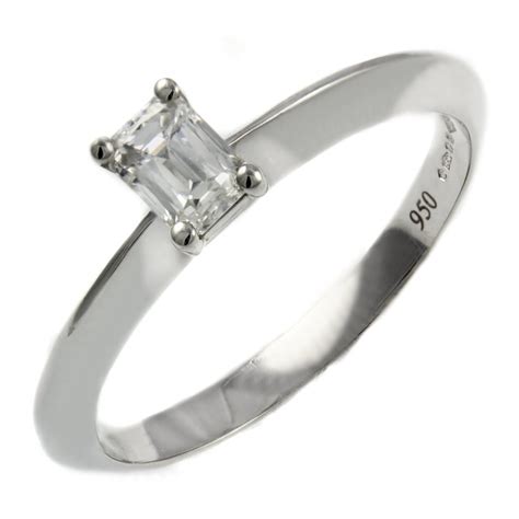 platinum 0 34ct prince cut diamond knife edge solitaire ring engagement from mr harold and son uk