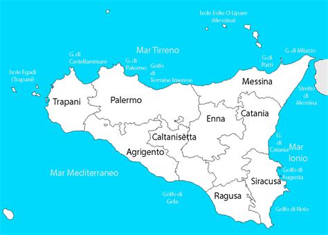 Cartina Sicilia Geografica Turistica Orientale è Occidentale Mappa