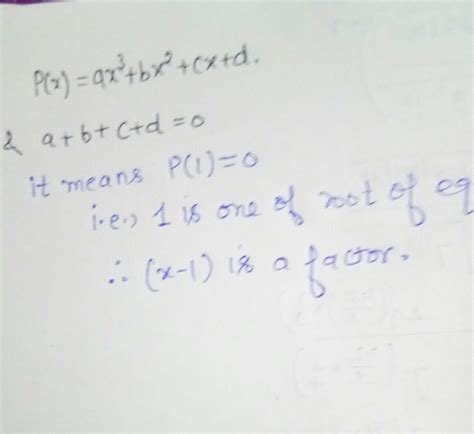 if p x ax3 bx2 cx d is a polynomial and a b c d 0 then which of the following