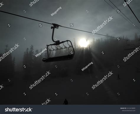 Chairlift Silhouette Sun Background Stock Photo Shutterstock