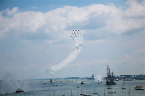 Blue Angels Fly Over Uss Constitution And Tall Ships For War Of 1812