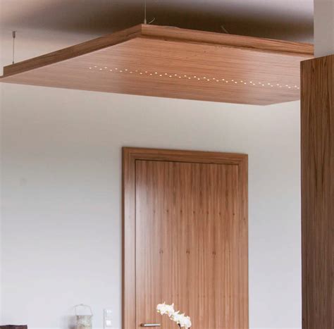 Here are a few pointers notice the boards are perpendicular to the rafters. Ambienta Architectural Solutions - Acoustical Clouds & Baffles