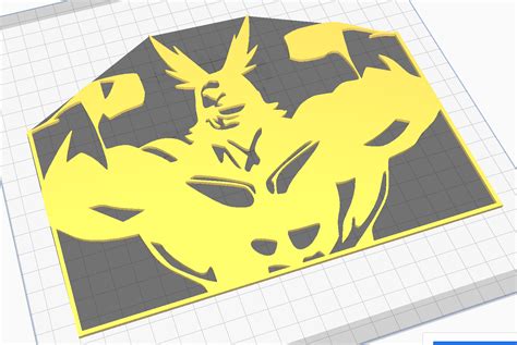 Download Stl File All Might By My Hero Academia 2d Stencil • Template