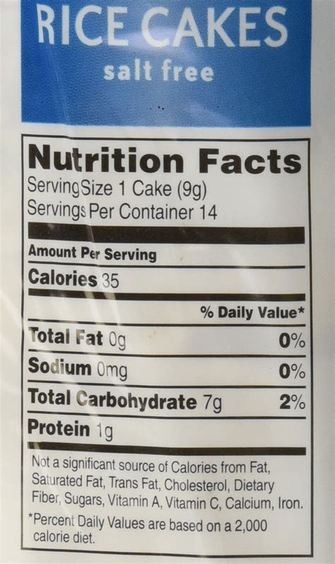 Quaker Rice Cakes Nutrition Facts