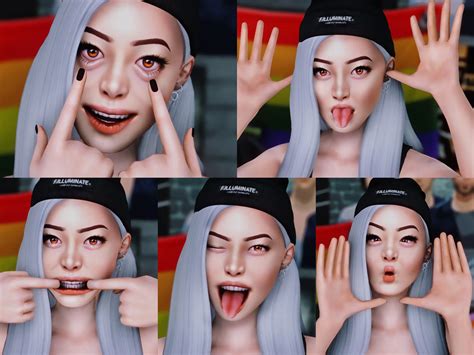 Silly Faces Pose Pack 5 Poses Total The Sims 4 Katverse Poses Images And Photos Finder