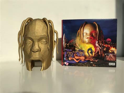 Travis Scott Astroworld Head Cover Album 3d Printed Figure Glow In The