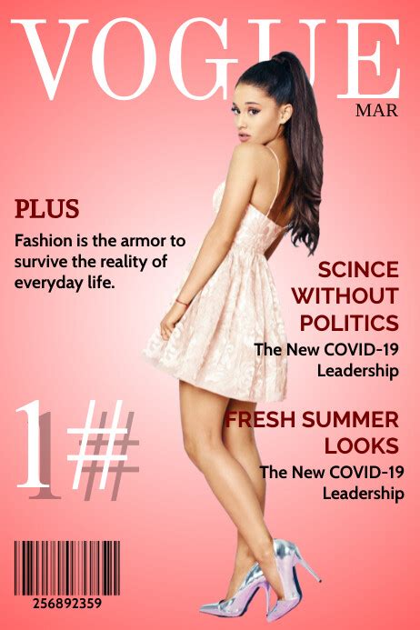 Vogue Fashion Magazine Cover Template เทมเพลต Postermywall