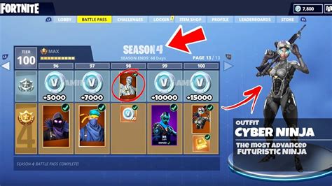 Here's a full list of all fortnite skins and other cosmetics including dances/emotes, pickaxes, gliders, wraps and more. NEW SEASON 4 Tier 100 Battle Pass "CYBER NINJA" Skin in ...