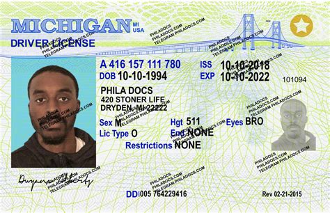 Michigan Driver License Front And Back Scan Philadocs