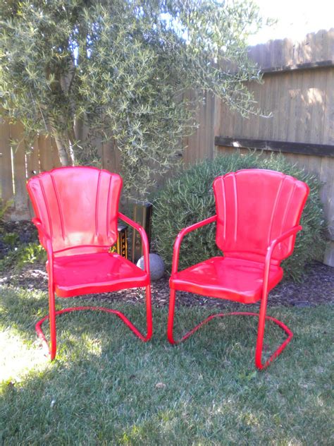 Shabby Brocante Vintage Metal Lawn Chairs