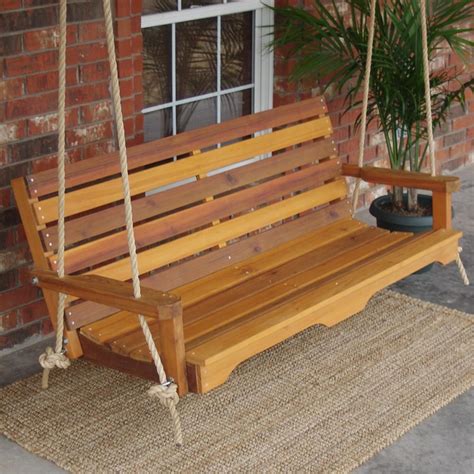 Tmp Outdoor Furniture Country Red Cedar Porch Swing In 2021 Porch