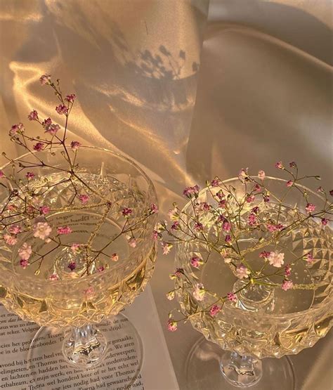 Glass With Flowers Cream Aesthetic Gold Aesthetic Beige Aesthetic