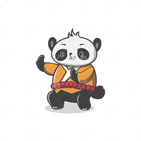 Fighter Panda Cute Cartoon Vector Illustration Design Stock Vector