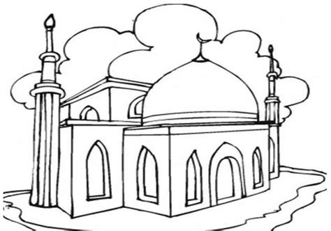 Gambar Masjid Yang Indah Dan Mudah Digambar 1000 Gambar Mewarnai