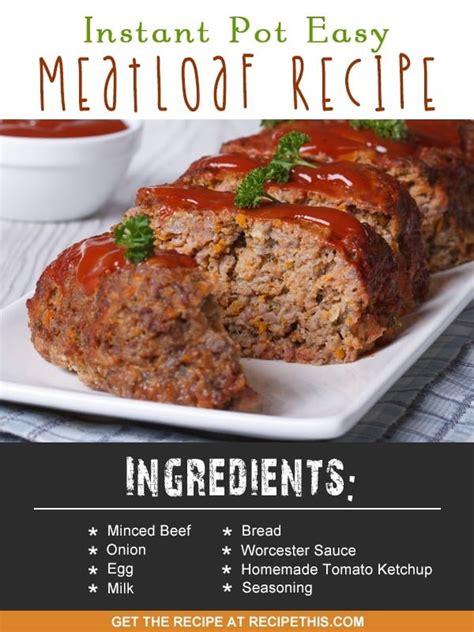 In the united states, almost every family has an instant pot. Instant Pot Easy Meatloaf Recipe | Recipe This