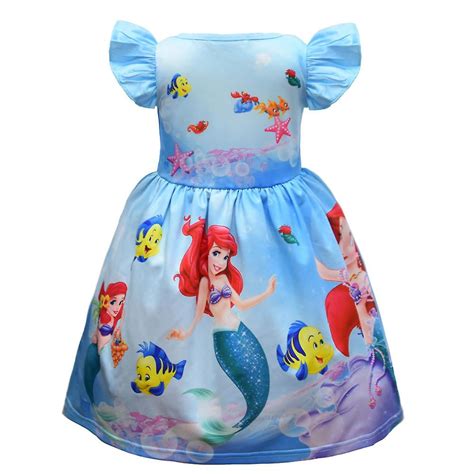 Ariel Disney Princess Kids Girl Mermaid Princess Ariel Printed Party