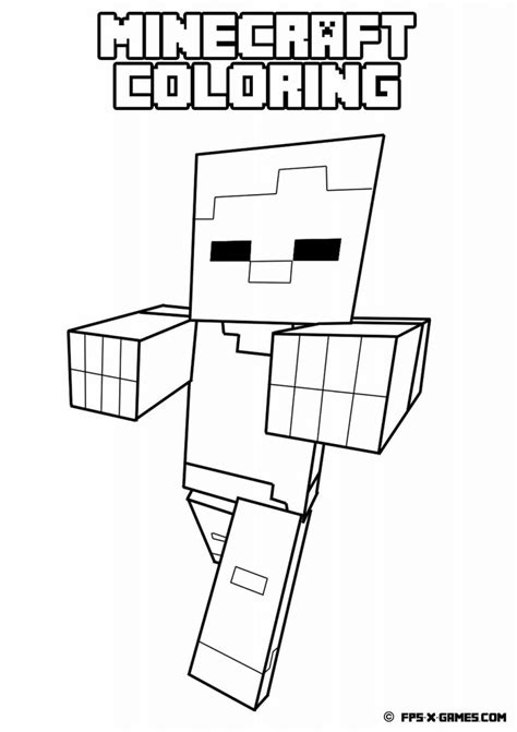 Download Zombie Halloween Minecraft Coloring Pages - kidsworksheetfun