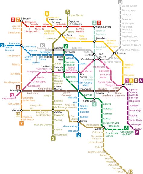 Ciudad De México Cdmx Mapa Del Metrolineas Estacionesboletos Y