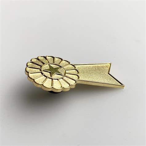 Gold Star Award Medal Ribbon Lapel Pin