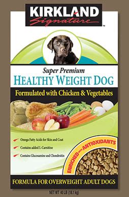 Made with fresh chicken good for moderately to highly active dogs. Kirkland Signature™ Super Premium Healthy Weight Dog ...