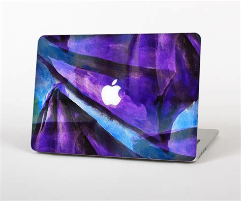 The Grunge Dark Blue Painted Overlay Skin Set For The Apple Macbook Pro