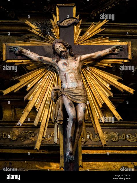 Ancient Statue Of Crucified Jesus Christ Stock Photo Alamy