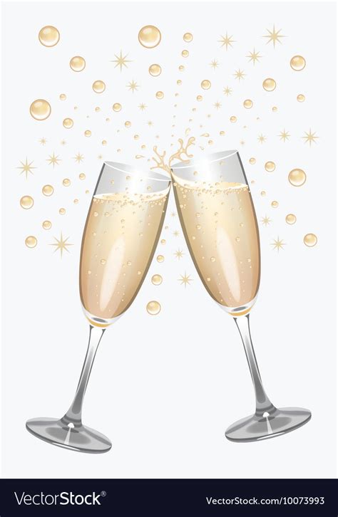 Champagne Flutes Clinking Royalty Free Vector Image
