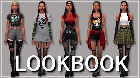 Grunge Lookbook💀 The Sims 4 Lookbook Cc List Youtube
