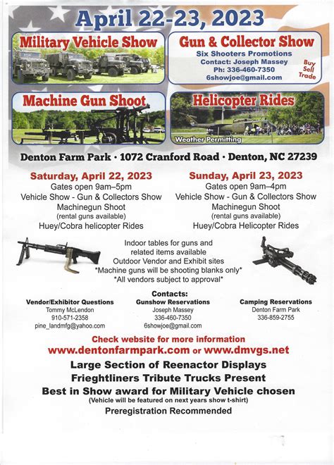 6 Shooters Gun Show - Denton Farm Park - Denton, NC - April 22-23