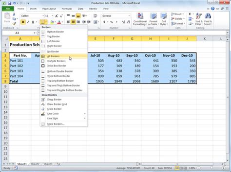 How To Add Cell Borders In Excel 2010 Dummies