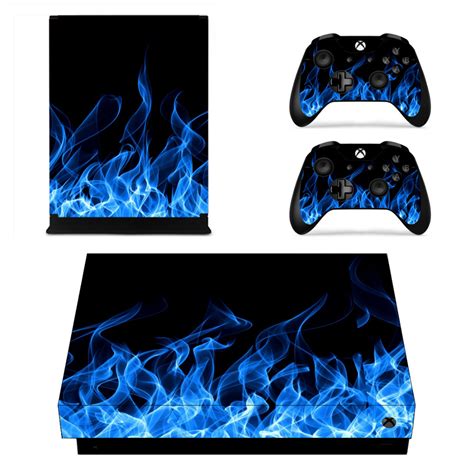 Blue Fire Skin Sticker Decal For Microsoft Xbox One X Console And