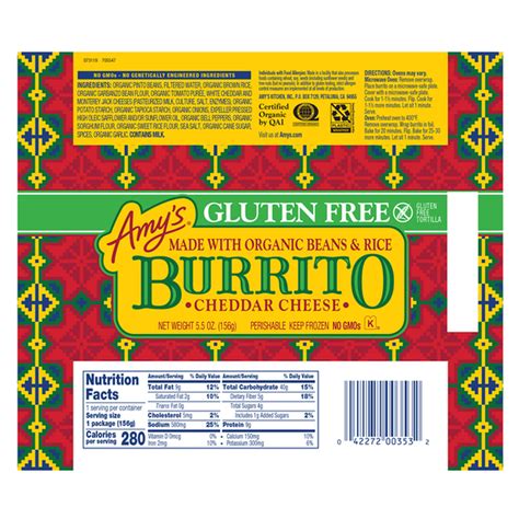 We did not find results for: Amy's Frozen Cheddar Cheese Burrito, Gluten Free, 5.5 oz ...