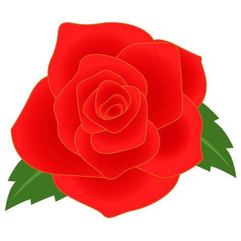 商用フリー・無料イラスト赤いバラの花rose01 商用okフリー素材集「ナイスなイラスト」