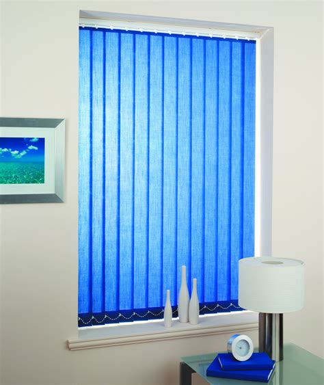 Blue Fabric Interior Vertical Blinds For Residential And Commercial
