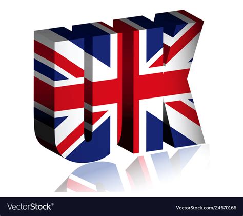 3d Uk Text Or Background United Kingdom Flag Vector Image