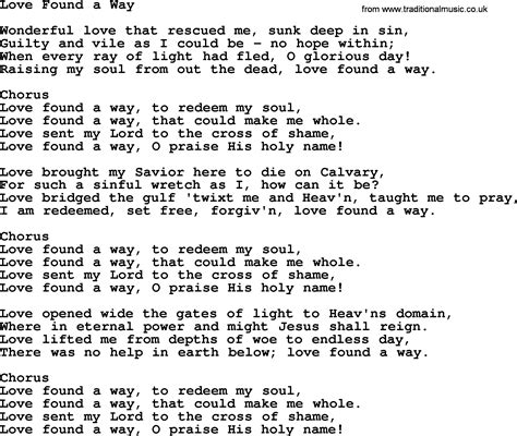 Baptist Hymnal Christian Song Love Found A Way Lyrics With Pdf For