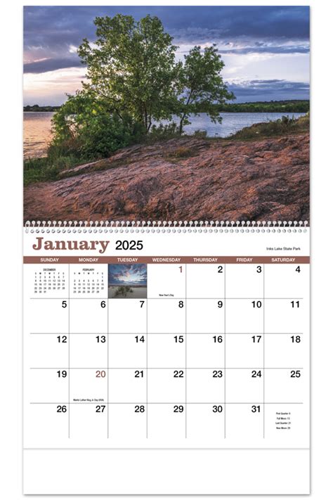 2024 Texas Spiral Wall Calendar 10 78 X 18 Custom Imprinted