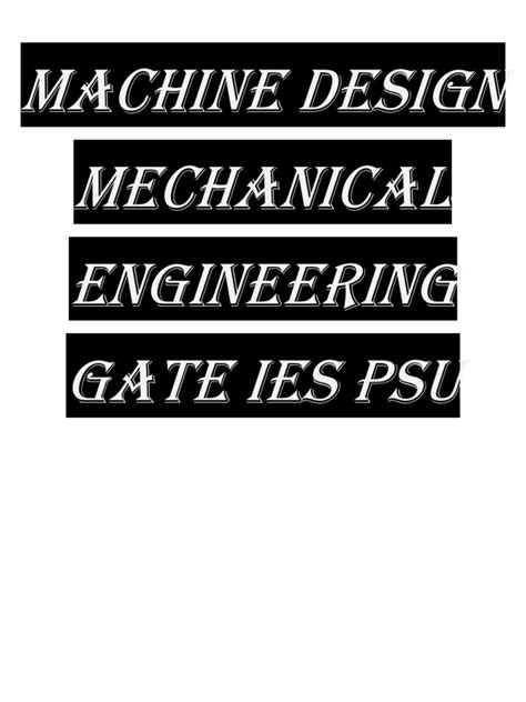 Mechanical Machine Design Pdf Electronics Intellectual Works