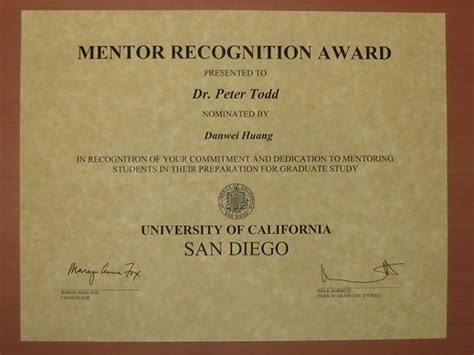 Peter Todd Receives Mentor Recognition Award Ucsd The Biodiversity