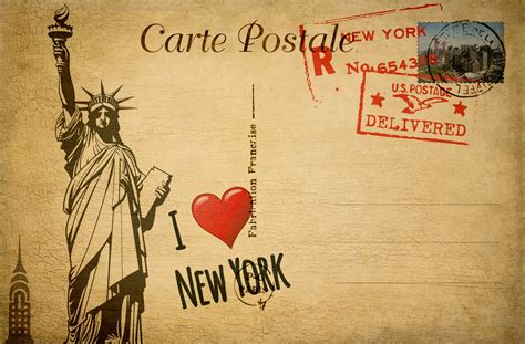 Vintage Postkarte New York Kostenloses Stock Bild Public Domain Pictures
