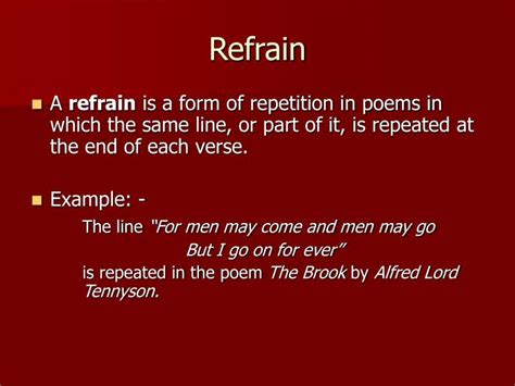 Definition Of Refrain In Poetry Definition Hwk